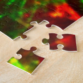 挑戦的なライムグリーン、赤いホログラフィックパズル ジグソーパズル (側面)