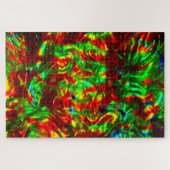 挑戦的なライムグリーン、赤いホログラフィックパズル ジグソーパズル (横)