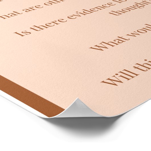 挑戦的な否定的な考えCBTセラピーポスター ポスター (角)