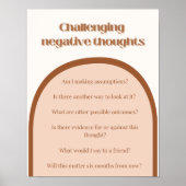 挑戦的な否定的な考えCBTセラピーポスター ポスター (正面)