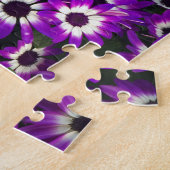挑戦的な明るい紫色の花の写真フローラ ジグソーパズル (側面)