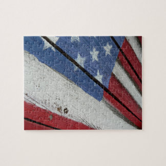 挑戦的な木の米国旗のパズル ジグソーパズル