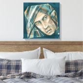 挑戦的な緑の小妖精や小人 キャンバスプリント (インサイチュ (寝室))