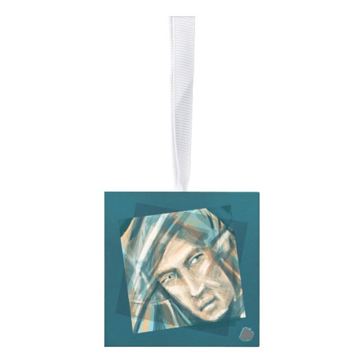 挑戦的な緑の小妖精や小人 キューブオーナメント (右)