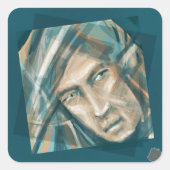 挑戦的な緑の小妖精や小人 スクエアシール (正面)