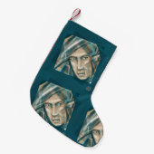 挑戦的な緑の小妖精や小人 スモールクリスマスストッキング (正面 (吊り時))