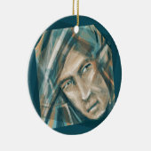 挑戦的な緑の小妖精や小人 セラミックオーナメント (右)