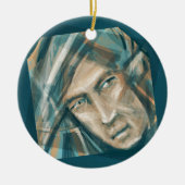 挑戦的な緑の小妖精や小人 セラミックオーナメント (正面)