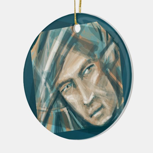 挑戦的な緑の小妖精や小人 セラミックオーナメント (左)