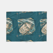 挑戦的な緑の小妖精や小人 フリースブランケット (正面(横))