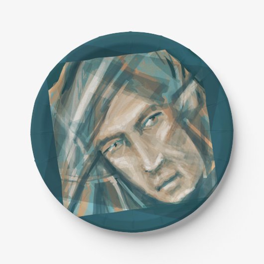 挑戦的な緑の小妖精や小人 ペーパープレート (正面)