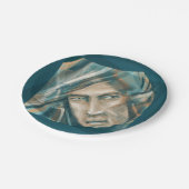 挑戦的な緑の小妖精や小人 ペーパープレート (アングル)