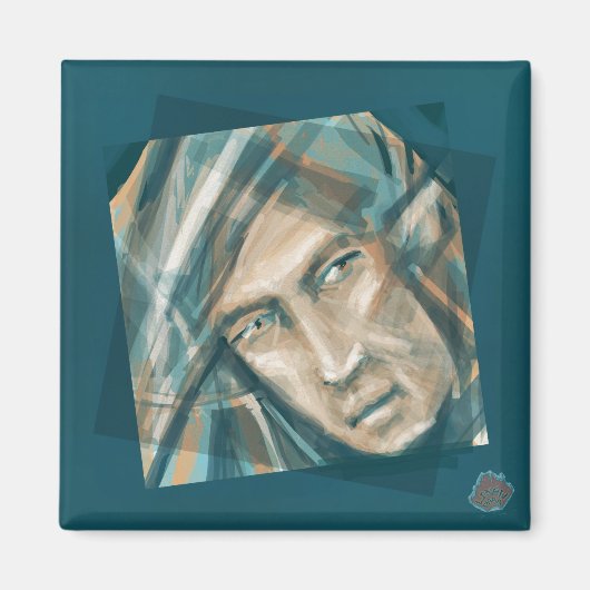 挑戦的な緑の小妖精や小人 マグネット (正面)