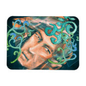 挑戦的な緑の森の小妖精や小人の間葉の マグネット (横)