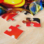 挑戦的カラフルな赤い黄色のビー玉パズル ジグソーパズル (側面)