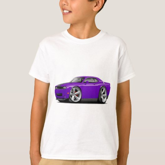 挑戦者SRT8の紫色黒い車 Tシャツ (正面)