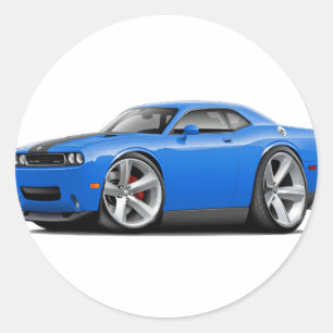 挑戦者SRT8の青黒い車 ラウンドシール
