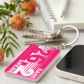 挑戦2の夢- 26.2のマラソンのキーホルダー-ピンク キーホルダー (正面右)