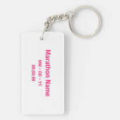 挑戦2の夢- 26.2のマラソンのキーホルダー-ピンク キーホルダー (裏面)