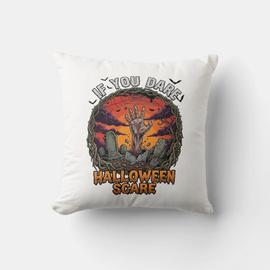 挑発的なハロウィーンのゾンビの手の墓石_ クッション (正面)