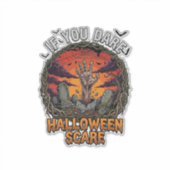 挑発的なハロウィーンのゾンビの手の墓石_ シール (正面)