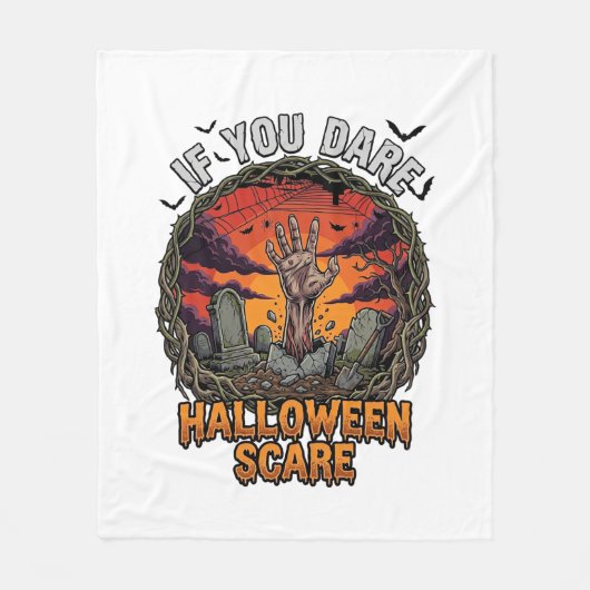 挑発的なハロウィーンのゾンビの手の墓石_ フリースブランケット (正面)