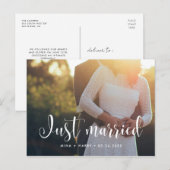 挙式しました おしゃれな結婚写真 ポストカード (正面/裏面)