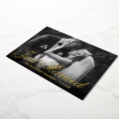 挙式しました | エレガントな写真 ウェディング レセプション 箔招待状 (回転した状態)