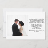 挙式しました | カジュアルな筆記体写真の秘密結婚のお知らせ 案内状 (裏面)