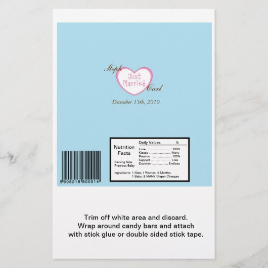 挙式しました カー ウェディング 大きなキャンディーバー ラッピング チラシ (正面)