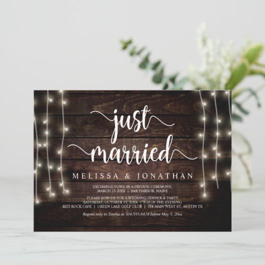 挙式しました, ラスティック ウッド, ウェディング エルオープメント 招待状 (スタンド正面)