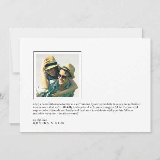 挙式しました | 両面写真 結婚報告カード 案内状 (裏面)