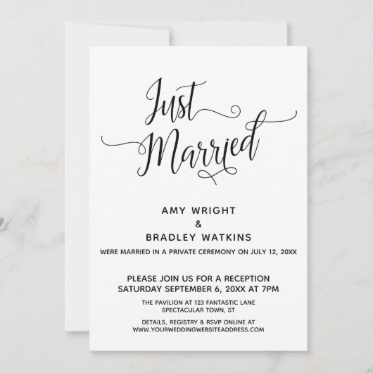 挙式のみエレガントなカリグラフィー 招待状 (正面)