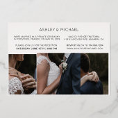 挙式のみ　ゴールド　4枚　おふたり撮影 箔招待状 (裏面)