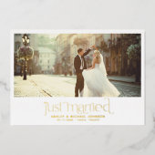 挙式のみ ゴールド 4枚 お二人撮影 箔招待状 (正面)