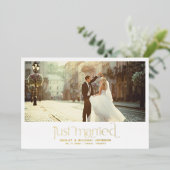 挙式のみ ゴールド 4枚 お二人撮影 箔招待状 (立ち正面)