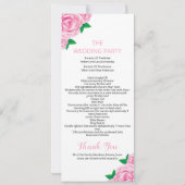 挙式プログラムのテンプレート 招待状 (裏面)