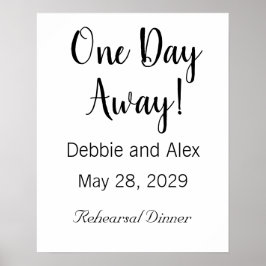 挙式前リハーサルディナー ポスター看板「あと１日」 ポスター