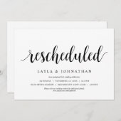 挙式延期のお知らせ 結婚式の日程を変更しました 招待状 (正面/裏面)