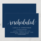 挙式延期のお知らせ 結婚式の日程変更 招待状 (正面/裏面)