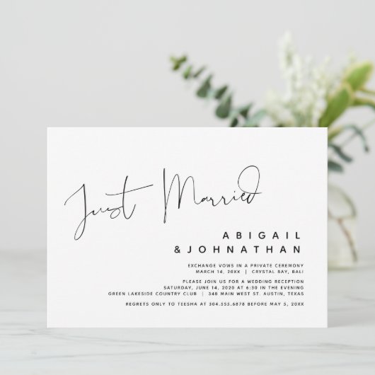 挙式後のパーティーのお知らせ - 結婚記念日を祝って 招待状 (スタンド正面)