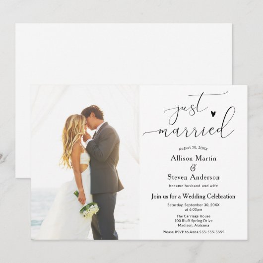 挙式後の披露宴 招待状 (正面/裏面)