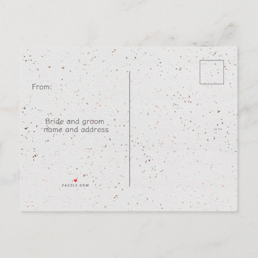 挙式後ウェディング招待状はがき インビテーションポストカード (裏面)