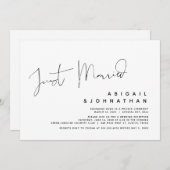 挙式後パーティーのお知らせ - 結婚しました 招待状 (正面/裏面)