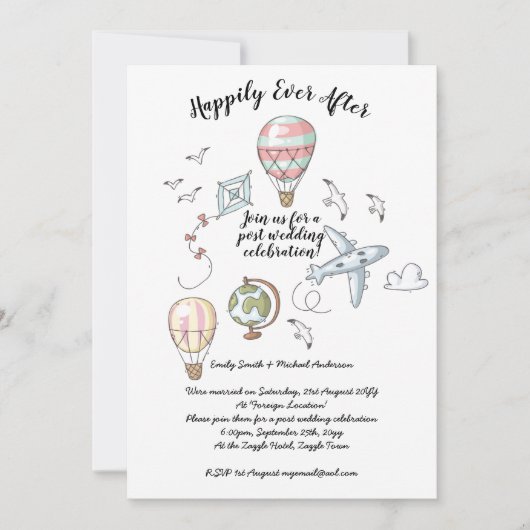 挙式後パーティーのご案内 - 幸せな永遠を 招待状 (正面)