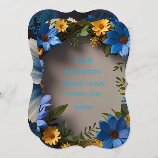 挙式招待のお知らせ 招待状 (正面/裏面)