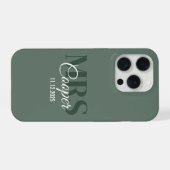 挙式日と花嫁の名前　象牙色の文字 iPhoneケース (裏面横)