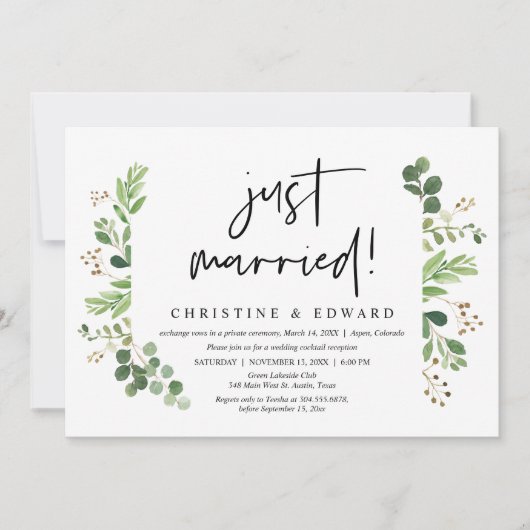 挙式済み, ウェディングエロープメントパーティー 招待状 (正面)