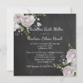 挙式直後!ロマンチックな花のエレガントな結婚後ウェディング 招待状 (裏面)