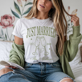 挙式記念Tシャツ、オーダーメイドの花嫁と花婿Tシャツ Tシャツ